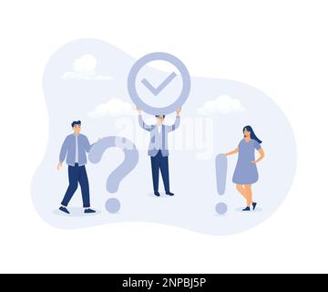 FAQ, question and answer, communication or team brainstorm concept,modern flat vector illustration Stock Vector