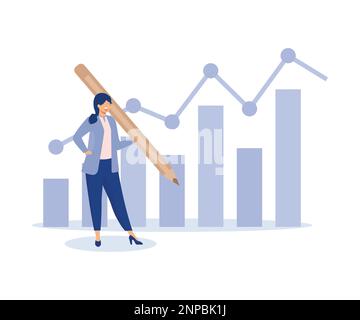 Set expectation or KPI, hope or opportunity to success concept, modern flat vector illustration Stock Vector