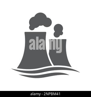 nuclear power plant pipes silhouette vector icon Stock Vector