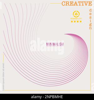 Symmetrical linear composition. Template for modern posters, posters, covers, postcards, business cards. Minimalist style for creative ideas and creat Stock Vector