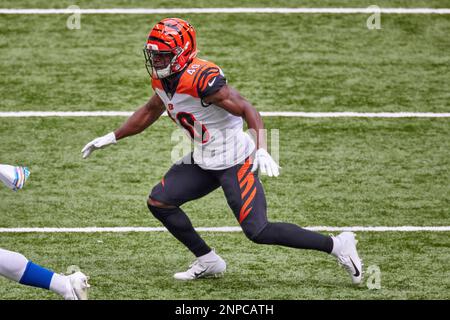 Cincinnati Bengals linebacker Akeem Davis-Gaither (59), cornerback  Mackensie Alexander (21) and …