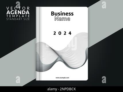 Vector agenda cover design. Creative and minimal agenda cover template suitable for corporate identity design. Stock Vector