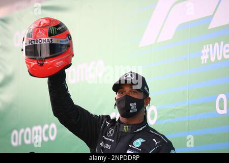 Hamilton deals schumacher helmet