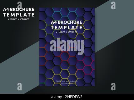 A4 Brochure Background design template vector, Flyer template for business background layout in A4 size Stock Vector