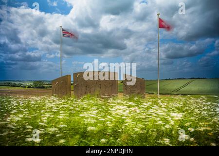 Memorial to the 10th Battalion Parachute Regiment which fought at Arnhem. Stock Photo