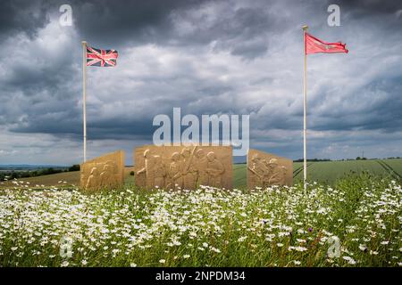 Memorial to the 10th Battalion of the Parachute regiment. Stock Photo