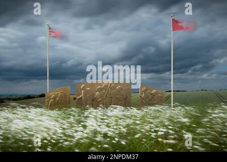 Memorial to the 10th Battalion of the Parachute regiment. Stock Photo