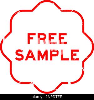 Grunge red free sample word rubber seal stamp on white background Stock Vector