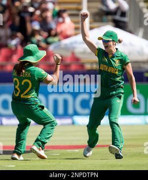 South Africa s Nadine De Klerk left celebrates with teammate