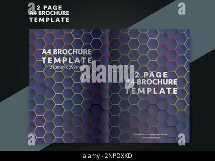 Twofold brochure design. A4 abstract business brochure template. Creative design marketing flyer template with text space. Stock Vector