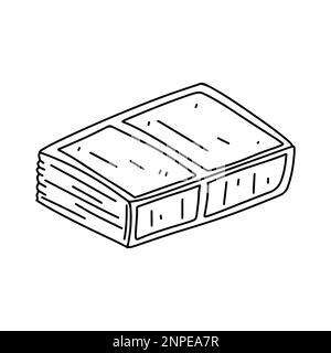 Closed book in hand drawn doodle style. Isolated on white. Vector illustration Stock Vector