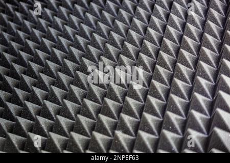 Professional black soundproofing with pattern. Texture. Background. Template. Horizontal Stock Photo
