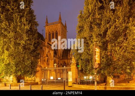 Evening at St John's College Chapel in Cambridge city centre. Stock Photo