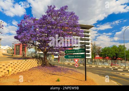 Windhoek, Namibia - 10 October 2018: An aerial view of the center of Windhoek the capital of Namibia in Southern Africa. Stock Photo