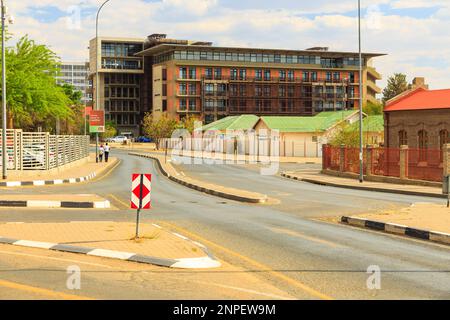 Windhoek, Namibia - 10 October 2018: An aerial view of the center of Windhoek the capital of Namibia in Southern Africa. Stock Photo