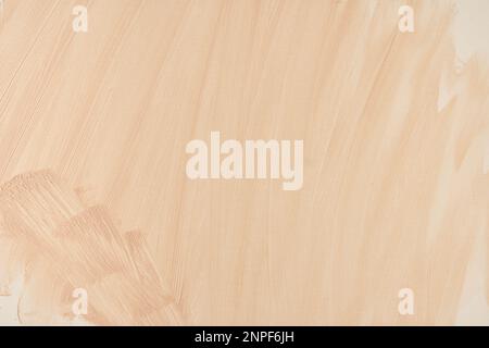 The beige texture draws a horizontal surface with space to copy. Overlay for your design. Light beige background, smeared vanilla-colored cosmetic powder. High quality photo Stock Photo