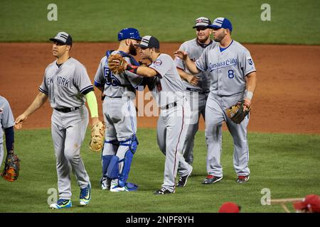 Minnesota Twins Brian Dozier hugs Los Angeles Angels Mike Trout