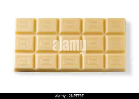 White chocolate bar, isolated on white with clipping path included Stock Photo