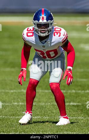 September 20, 2020: Chicago, Illinois, U.S. - Giants #48 Tae Crowder in  action before the NFL Game between the New York Giants and Chicago Bears at  Soldier Field in Chicago, IL. Photographer: