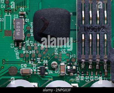 Macro shot of a circuit board. Stock Photo