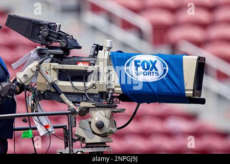 The NFL logo and a FOX TV camera are seen before the NFL Super Bowl 57  football game Sunday, Feb. 12, 2023, in Glendale, Ariz. (AP Photo/Adam  Hunger Stock Photo - Alamy