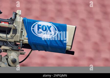 GLENDALE, AZ - FEBRUARY 12: The FOX NFL Skycam hovers over the