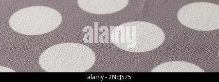 Fabric beige in white circles closeup. Texture background Stock Photo