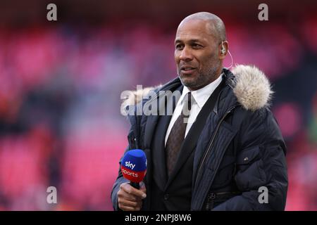 Wembley Stadium, London, UK. 26th Feb, 2023. Carabao League Cup Final Football, Manchester United versus Newcastle United; Former Newcastle United player and Sky pundit Les Ferdinand Credit: Action Plus Sports/Alamy Live News Stock Photo