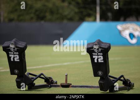 JACKSONVILLE, FL - AUGUST 03: .Jacksonville Jaguars Safety Andre Cisco (38)  during training camp on August 3, 2021 at DreamFinders Homes Practice  Complex in Jacksonville, Fl. (Photo by David Rosenblum/Icon Sportswire)  (Icon