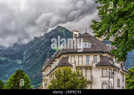 Woshing Haus Roemer Living Located in Merano, near Princess Castle, Main train station and Merano Theatre - Bolzano province, South Tyrol, Italy Stock Photo