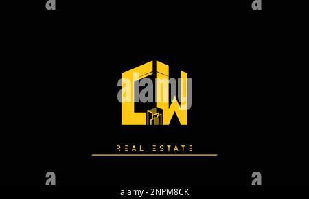 Real Estate letters Initials Monogram logo CW , WC Stock Vector