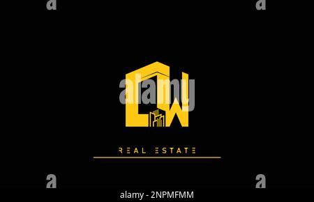Real Estate letters Initials Monogram logo CW , WC Stock Vector
