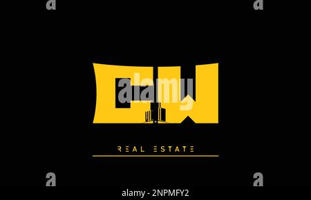 Real Estate letters Initials Monogram logo CW , WC Stock Vector