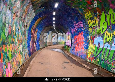 Colinton tunnel Scotland's biggest mural Stock Photo