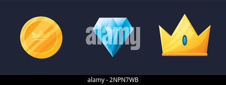 Game UI assets set. Gaming user interface icons collection. vector illustration. Stock Vector