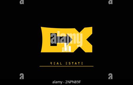 Real Estate letters Initials Monogram logo CX , XC Stock Vector