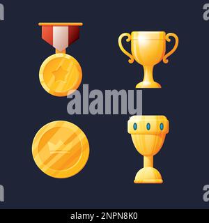 Game UI assets set. Gaming user interface icons collection. vector illustration. Stock Vector