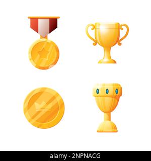 Game UI assets set. Gaming user interface icons collection. vector illustration. Stock Vector