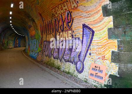 Colinton tunnel Scotland's biggest mural Stock Photo