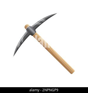 Game UI asset. Gaming user interface pickaxe icon. vector illustration. Stock Vector