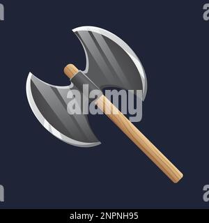 Game UI asset. Gaming user interface axe icon. vector illustration. Stock Vector
