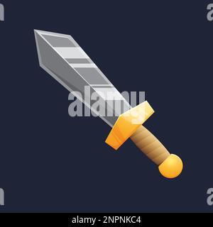 Game UI asset. Gaming user interface sword icon. vector illustration. Stock Vector
