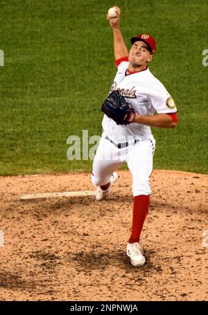 Relief pitcher Mark Washington (33) of the Oklahoma City Dodgers pitches in  the game against the Las Vegas Aviators on June 21, 2023 at Chickasaw  Bricktown Ballpark in Oklahoma City, Oklahoma. (John