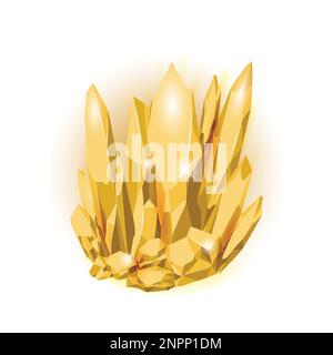 Crystal gems game assets collection, Cartoon Magic gemstones and Natural minerals, vector illustration. Stock Vector