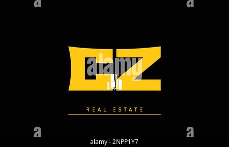 Real Estate letters Initials Monogram logo CZ , ZC Stock Vector
