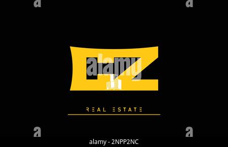 Real Estate letters Initials Monogram logo CZ , ZC Stock Vector