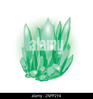 Crystal gems game assets collection, Cartoon Magic gemstones and Natural minerals, vector illustration. Stock Vector