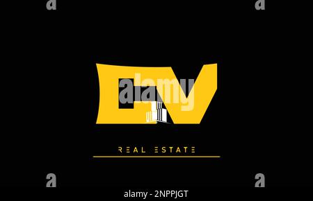 Real Estate letters Initials Monogram logo CV , VC Stock Vector
