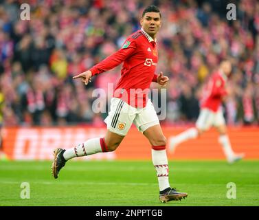 London, UK. 26th Feb, 2023. 26 Feb 2023 - Manchester United v Newcastle United - Carabao Cup - Final - Wembley Stadium Manchester United's Casemiro during the Carabao Cup Final. Picture Credit: Mark Pain/Alamy Live News Stock Photo