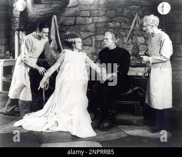 Elsa Lanchester and Boris Karloff from the 1935 film The Bride of ...
